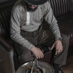 Bronson 14 Oz Side Closing Henley T-Shirt - Gray 20 Bronson 14 Oz Side Closing Henley T-Shirt - Gray