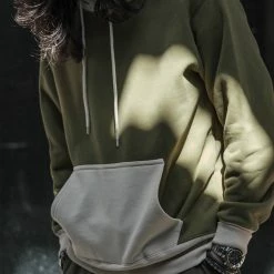 Non Stock NEW ARRIVALS 17.5 Oz Terry Cloth Two-Tone Hoodie - Olive/Apricot 22 Non Stock NEW ARRIVALS 17.5 Oz Terry Cloth Two-Tone Hoodie - Olive/Apricot