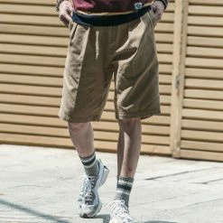 Non Stock BEST SELLERS Classic Straight Leg Double Pleated Shorts - Khaki 24 Non Stock BEST SELLERS Classic Straight Leg Double Pleated Shorts - Khaki