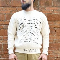 Bronson 1940s USN Anchor & Name Print Training Sweatshirt