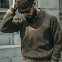 Bronson USAAF Type A-1 V-neck Mechanics Sweater - Olive 15 Bronson USAAF Type A-1 V-neck Mechanics Sweater - Olive