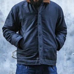 Bronson OUTERWEAR 1943 US Navy 1st Type N-1 Woolen Deck Jacket - Navy Stencil