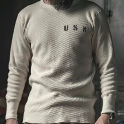 Bronson TOPS US Naval Raschel Knitting Waffle Undershirt