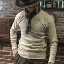 Bronson Long Sleeve T-Shirts 14 Oz Side Closing Henley T-Shirt - Apricot 19 Bronson Long Sleeve T-Shirts 14 Oz Side Closing Henley T-Shirt - Apricot