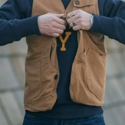 Bronson NEW ARRIVALS 1930s Heavyweight Canvas Game Pocket Hunting Vest - Khaki 34 Bronson NEW ARRIVALS 1930s Heavyweight Canvas Game Pocket Hunting Vest - Khaki