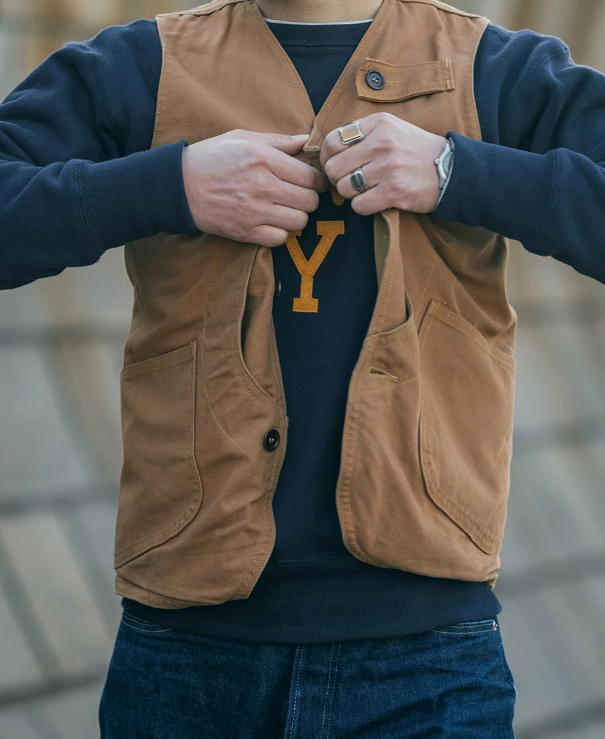 Bronson NEW ARRIVALS 1930s Heavyweight Canvas Game Pocket Hunting Vest - Khaki 9 Bronson NEW ARRIVALS 1930s Heavyweight Canvas Game Pocket Hunting Vest - Khaki