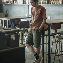 Non Stock NEW ARRIVALS 9.8 Oz Cotton Classic Pocket T-Shirt - Light Brown　