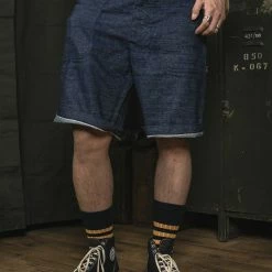 Bronson 1940s WWII USN 10.5 Oz Denim Dungaree Deck Shorts Back In Stock