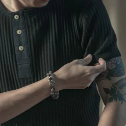 Bronson 11 Oz Vintage Ribbed Cotton Henley T-Shirt - Black 15 Bronson 11 Oz Vintage Ribbed Cotton Henley T-Shirt - Black