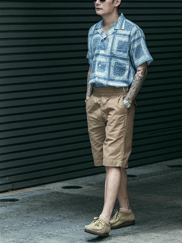 Non Stock Paisley Print Seersucker Open Collar Shirt - Sky Blue TOPS 7 Non Stock Paisley Print Seersucker Open Collar Shirt - Sky Blue TOPS