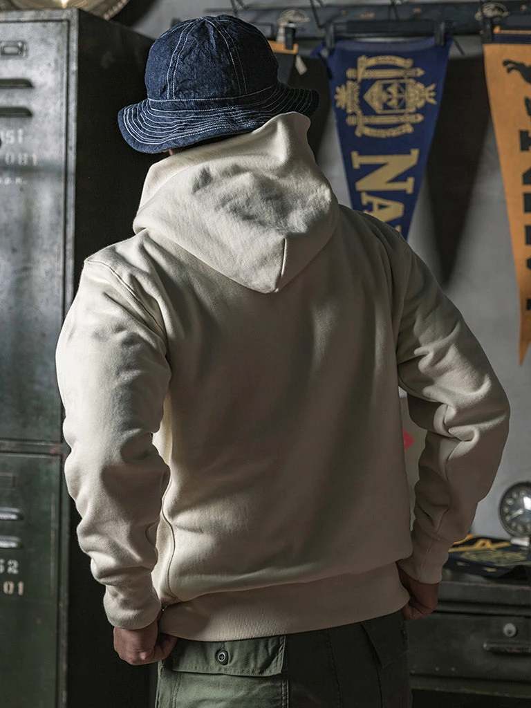 Bronson 21 Oz Military Academy Reverse Weave Hoodie - White TOPS 8 Bronson 21 Oz Military Academy Reverse Weave Hoodie - White TOPS