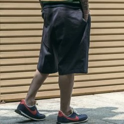 Non Stock Classic Straight Leg Double Pleated Shorts - Navy BOTTOMS