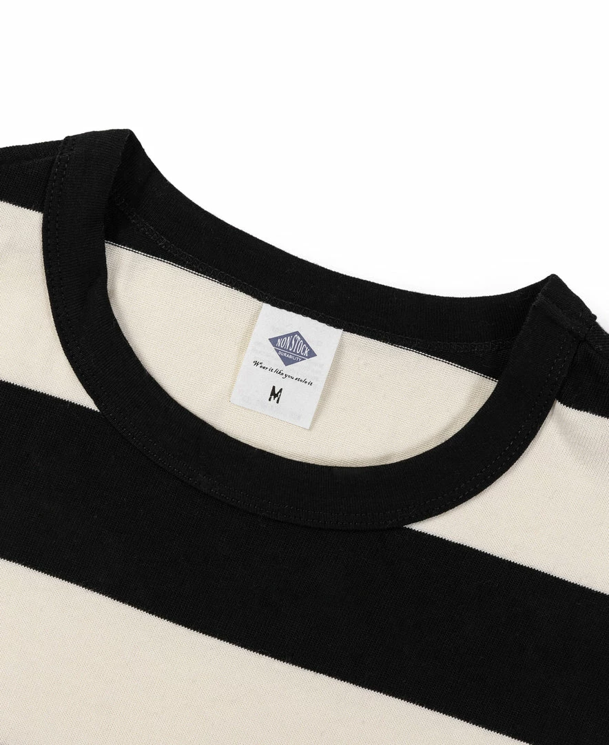 Non Stock Heavyweight Cotton Wide Striped T-Shirt - Black/White BEST SELLERS 6 Non Stock Heavyweight Cotton Wide Striped T-Shirt - Black/White BEST SELLERS