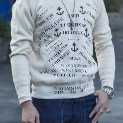 Bronson 1940s USN Anchor & Name Print Training Sweatshirt