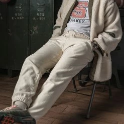 Bronson 1950s 20.5 Oz Terry Cloth Reverse Weave Sweatpants - Apricot