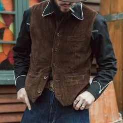 Bronson OUTERWEAR 1910s Retro Corduroy Vest