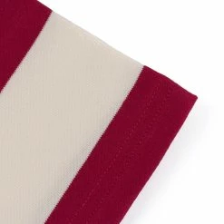 Non Stock Heavyweight Cotton Wide Striped T-Shirt - Red/Apricot TOPS