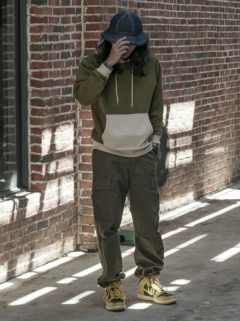 Non Stock NEW ARRIVALS 17.5 Oz Terry Cloth Two-Tone Hoodie - Olive/Apricot 11 Non Stock NEW ARRIVALS 17.5 Oz Terry Cloth Two-Tone Hoodie - Olive/Apricot