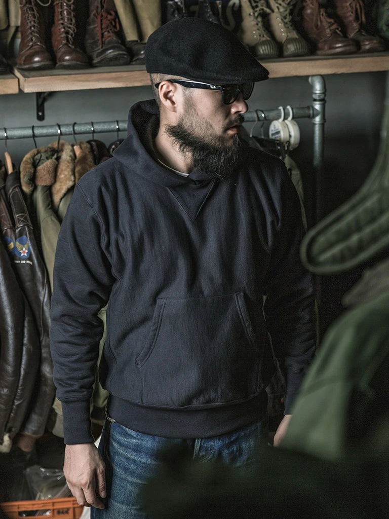 Bronson TOPS 21 Oz Military Academy Reverse Weave Hoodie - Black 7 Bronson TOPS 21 Oz Military Academy Reverse Weave Hoodie - Black
