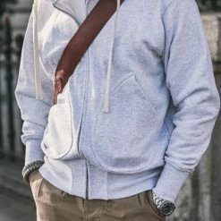 Non Stock 17.5 Oz Terry Cloth Zip-Up Hoodie - Light Gray TOPS 18 Non Stock 17.5 Oz Terry Cloth Zip-Up Hoodie - Light Gray TOPS