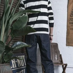 Non Stock 9 Oz Wide Striped Long Sleeve T-Shirt 22 Non Stock 9 Oz Wide Striped Long Sleeve T-Shirt