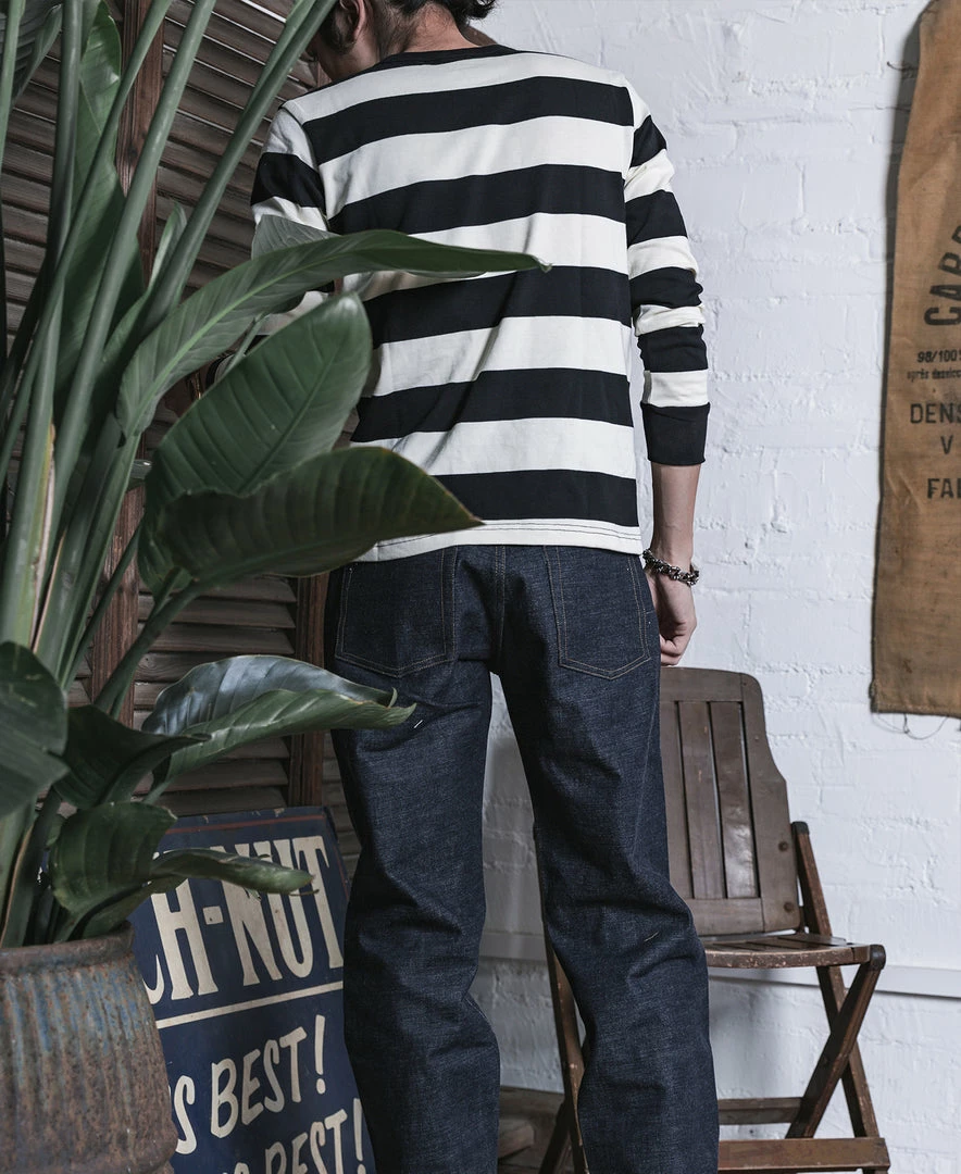 Non Stock 9 Oz Wide Striped Long Sleeve T-Shirt 8 Non Stock 9 Oz Wide Striped Long Sleeve T-Shirt