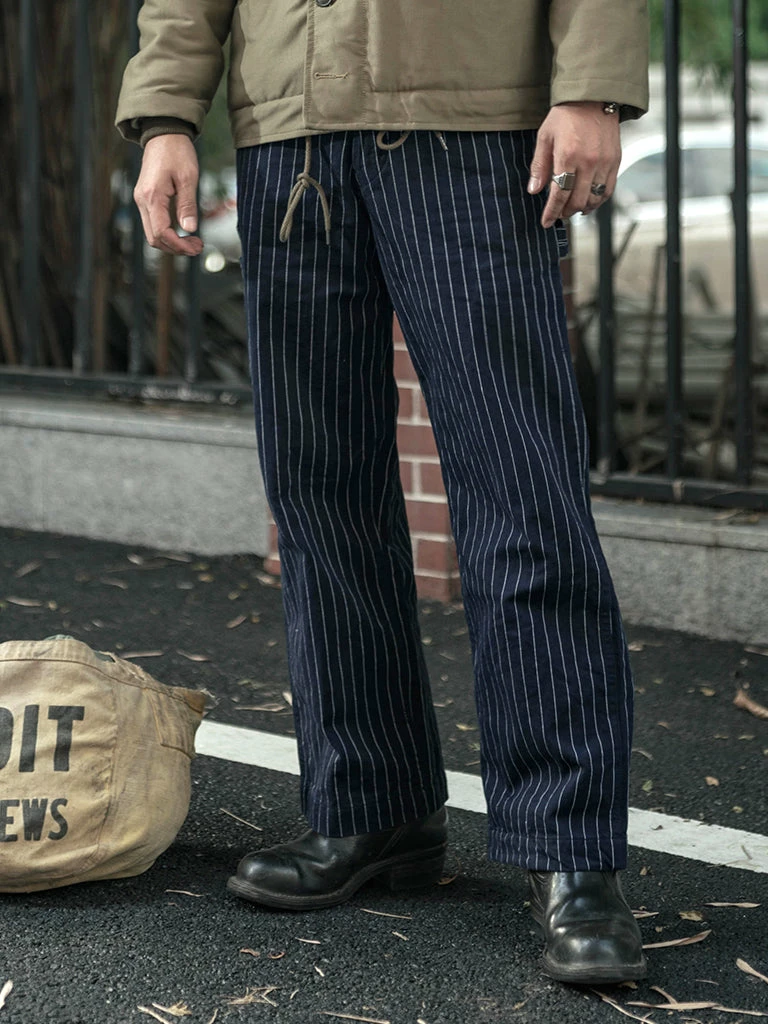 Bronson NEW ARRIVALS Lot 952 HBT Striped Mechanic Pants - Navy 8 Bronson NEW ARRIVALS Lot 952 HBT Striped Mechanic Pants - Navy