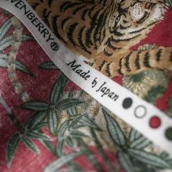 Bronson Lot AS08 Ukiyo-e Tiger & Bambo Pattern Aloha Shirt - Wine Red