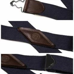 Bronson ACCESSORIES Old-Time X-Back Leather Button Suspender