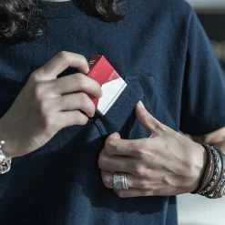 Bronson 1930s Slanted Pocket Tubular T-Shirt - Navy TOPS