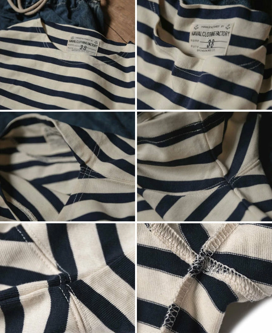 Bronson Breton Stripe T-Shirt - White/Navy 8 Bronson Breton Stripe T-Shirt - White/Navy
