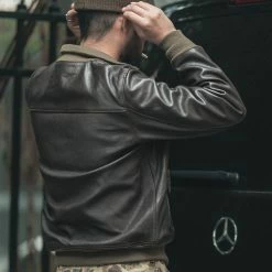 Bronson USAAF Type A-1 Leather Flight Jacket - Dark Brown OUTERWEAR