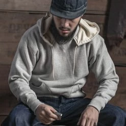 Bronson 1930s 20 Oz Terry Cloth Hooded Sweatshirt TOPS