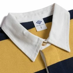 Non Stock TOPS Classic Fit Striped Jersey Rugby Shirt - Yellow And Navy Blue Stripe