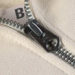 Bronson Motorcycle Turtle Zip Jersey Overweight Sweater - White TOPS