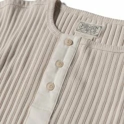 Bronson 11 Oz Vintage Ribbed Cotton Henley T-Shirt - Apricot