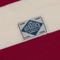 Non Stock Heavyweight Cotton Wide Striped T-Shirt - Red/Apricot TOPS