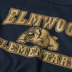 Non Stock Vintage Elmwood Elementary Print Raglan Sleeve T-Shirt TOPS 40 Non Stock Vintage Elmwood Elementary Print Raglan Sleeve T-Shirt TOPS