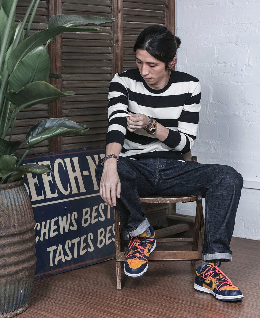 Non Stock 9 Oz Wide Striped Long Sleeve T-Shirt 9 Non Stock 9 Oz Wide Striped Long Sleeve T-Shirt