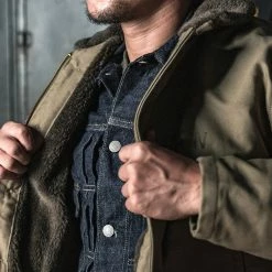 Bronson OUTERWEAR 1940s USN 3rd Type N-1 Woolen Deck Jacket - Khaki Stencil