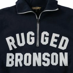 Bronson TOPS Motorcycle Turtle Zip Jersey Overweight Sweater - Black