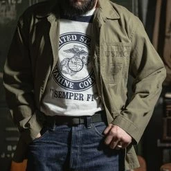 Bronson 1970s USMC Semper Fi Print Athletic T-Shirt NEW ARRIVALS 24 Bronson 1970s USMC Semper Fi Print Athletic T-Shirt NEW ARRIVALS