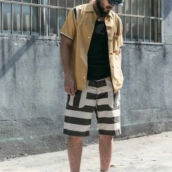 Non Stock 11.5 Oz Heavyweight Wide Striped Prisoner Shorts 28 Non Stock 11.5 Oz Heavyweight Wide Striped Prisoner Shorts