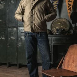 Bronson OUTERWEAR 1940s USN 3rd Type N-1 Woolen Deck Jacket - Khaki Stencil