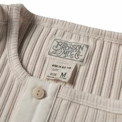 Bronson 11 Oz Vintage Ribbed Cotton Henley T-Shirt - Apricot