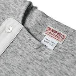 Bronson 14 Oz Side Closing Henley T-Shirt - Gray 23 Bronson 14 Oz Side Closing Henley T-Shirt - Gray