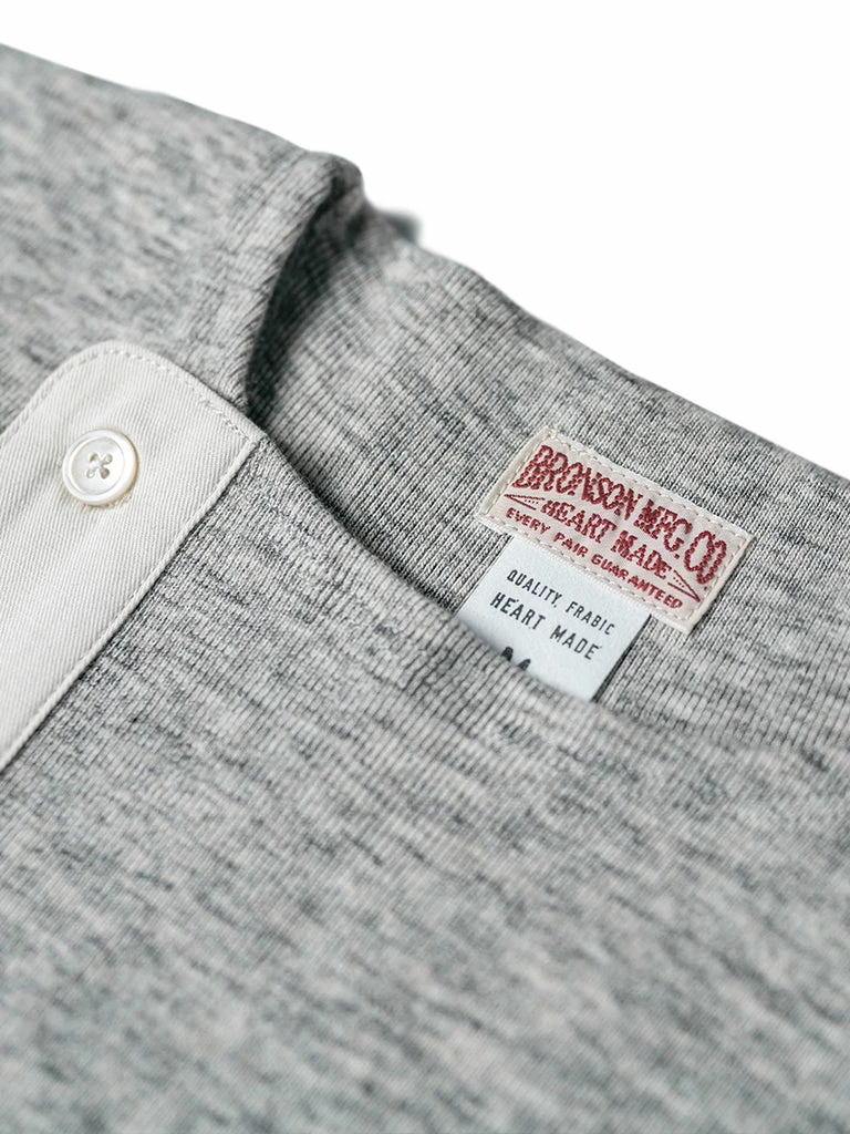 Bronson 14 Oz Side Closing Henley T-Shirt - Gray 10 Bronson 14 Oz Side Closing Henley T-Shirt - Gray