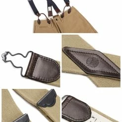 Bronson ACCESSORIES Old-Time X-Back Leather Button Suspender