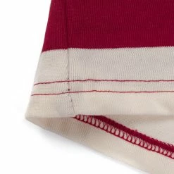 Non Stock Heavyweight Cotton Wide Striped T-Shirt - Red/Apricot TOPS