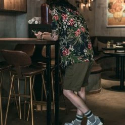 Non Stock Classic Straight Leg Double Pleated Shorts - Olive 21 Non Stock Classic Straight Leg Double Pleated Shorts - Olive